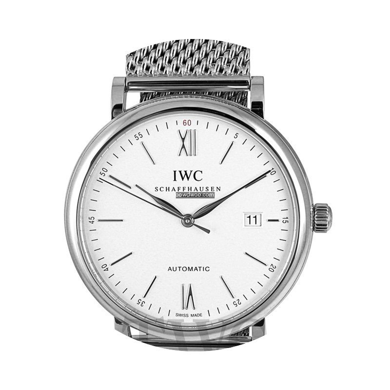 IWC Portofino Automatic White Steel/Leat...