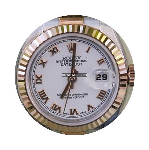 Rolex Ladies Datejust Watch Rose Gold St...