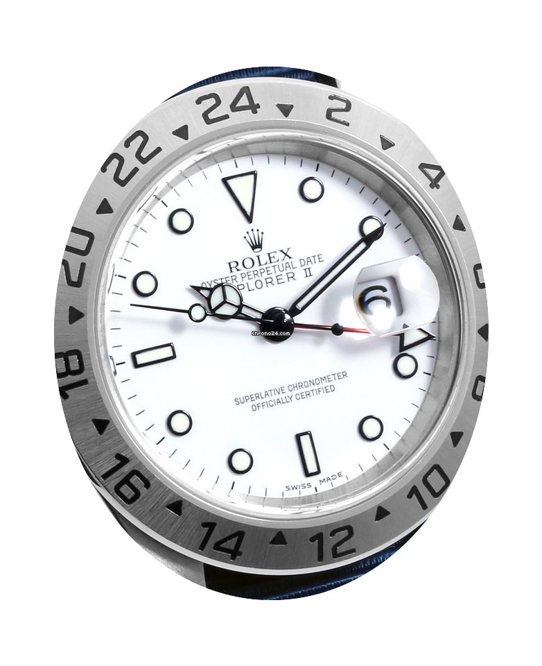 Rolex Mens SS 40mm Explorer ll White Dia...