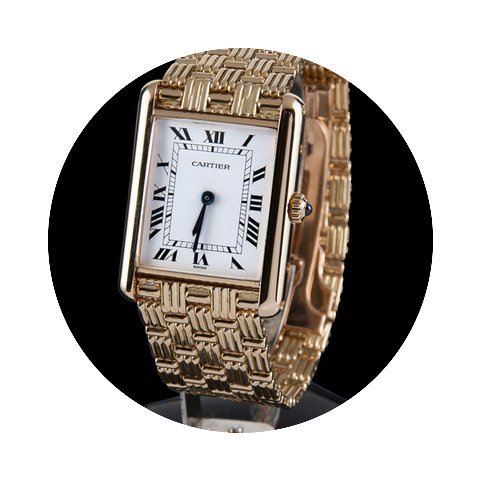 Cartier tank quartz yellow gold men size...