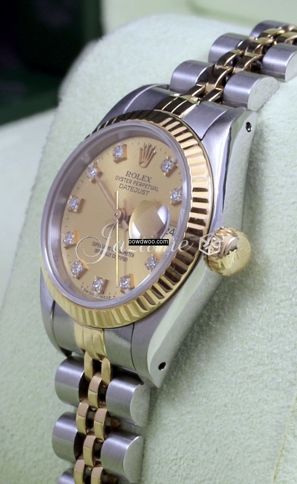 Rolex Datejust 69173 26mm Champagne Diam...