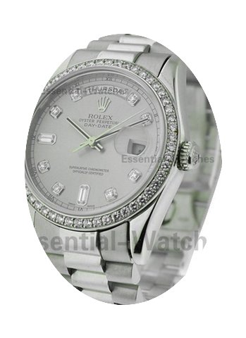 Rolex Used White Gold Men''s President w...