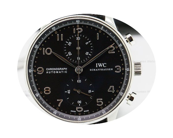 IWC Portuguese Chronograph SS Black Dial...