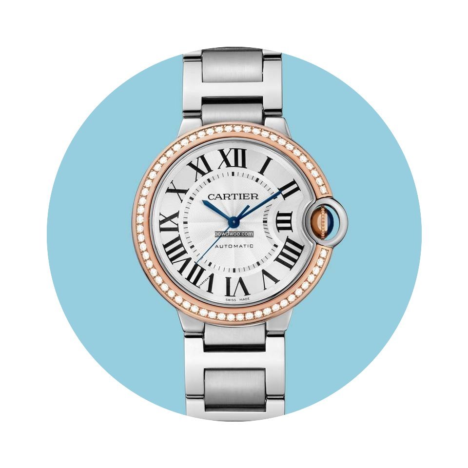 Cartier Ballon Bleu 36 mm Stahl Rotgolde...