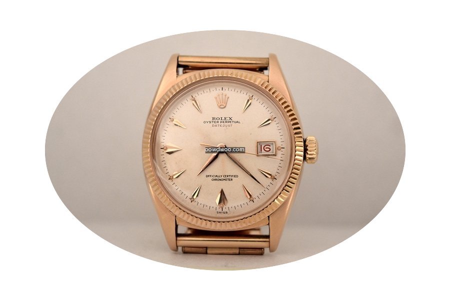 Rolex Ovettone in oro rosa braccialato...