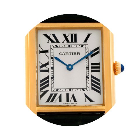 Cartier Tank Solo 18k Yellow Gold Black ...