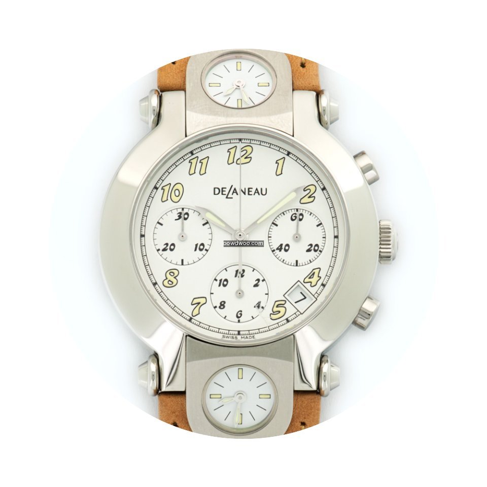 DeLaneau 3-Time Zone Automatic Chronogra...