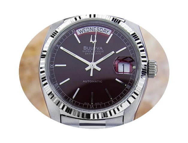 Bulova Burgundy Rare Swiss Super Seville...