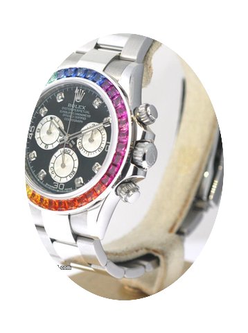 Rolex Daytona Watch With Rainbow Style D...