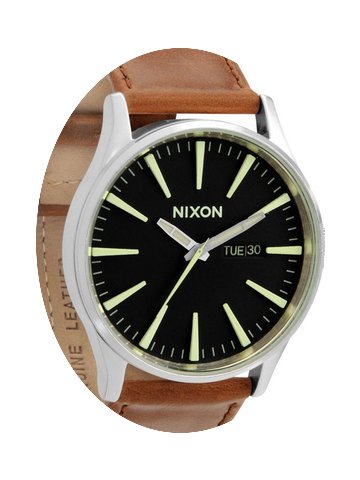 Nixon A105-1037 Sentry Leather Black Sad...