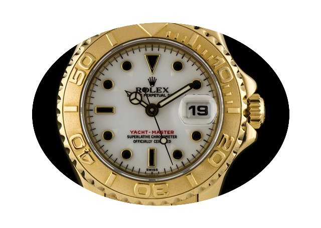 Rolex 18k Yellow Gold O/P White Dial Yac...