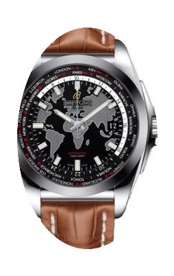 Breitling Galactic Unitime Black Dial Br...