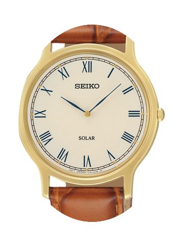 Seiko SUP876P1 Solar Herrenuhr gold brau...