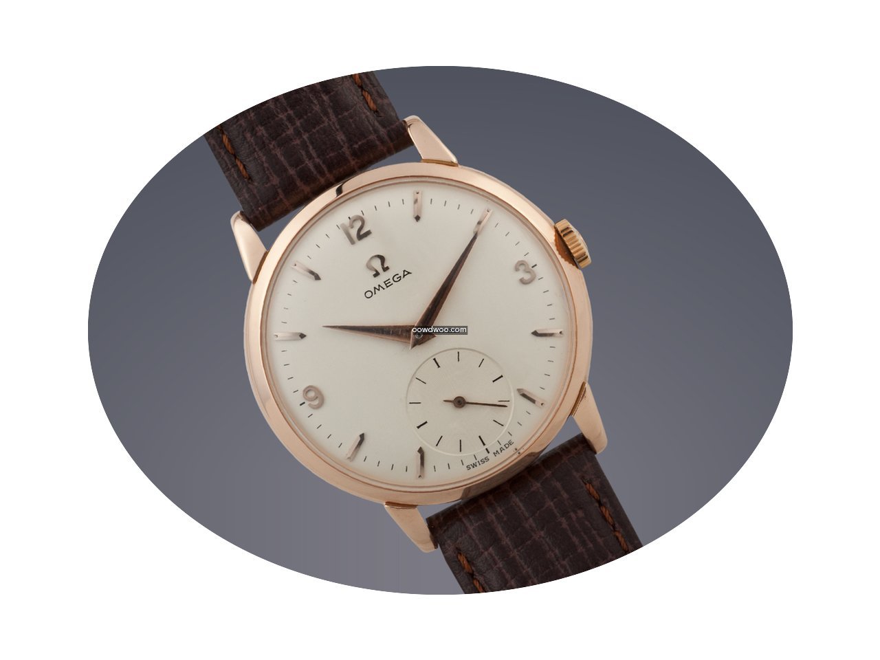 Omega 18ct rose gold manual watch...