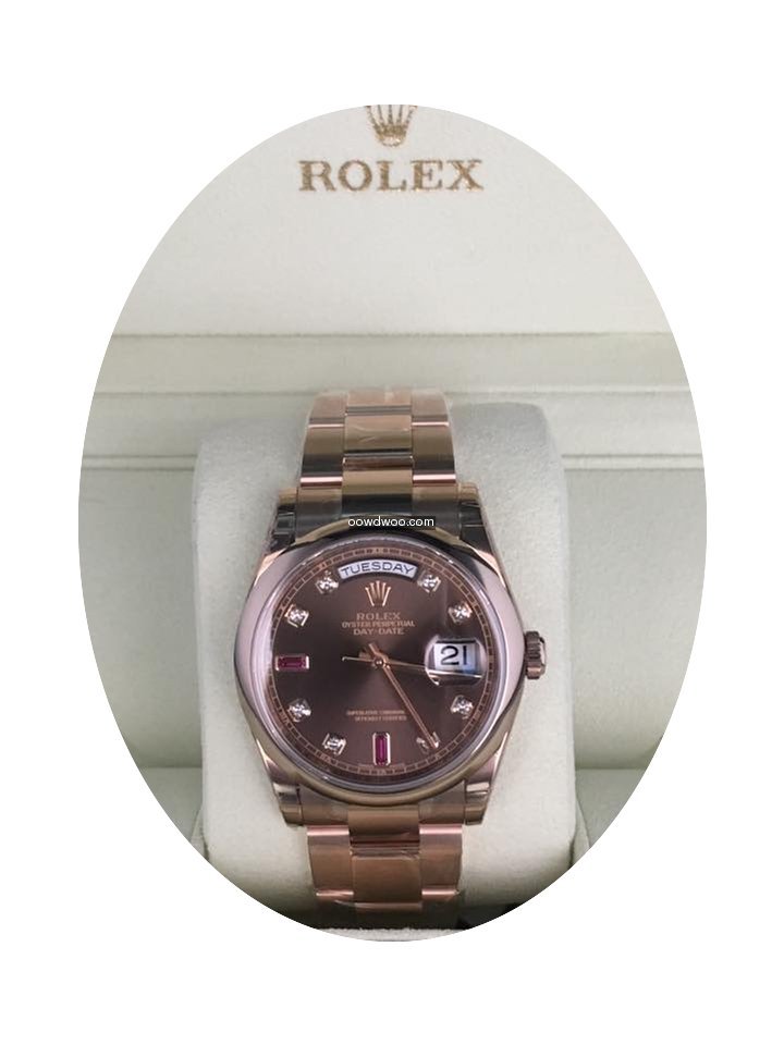 Rolex 118205 day date Choco diamond and ...
