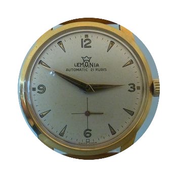 Lemania vintage gold plated automatic 21...