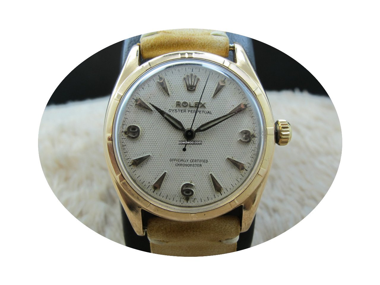 Rolex SEMI-BUBBLEBACK 6085 18K Rose Gold...