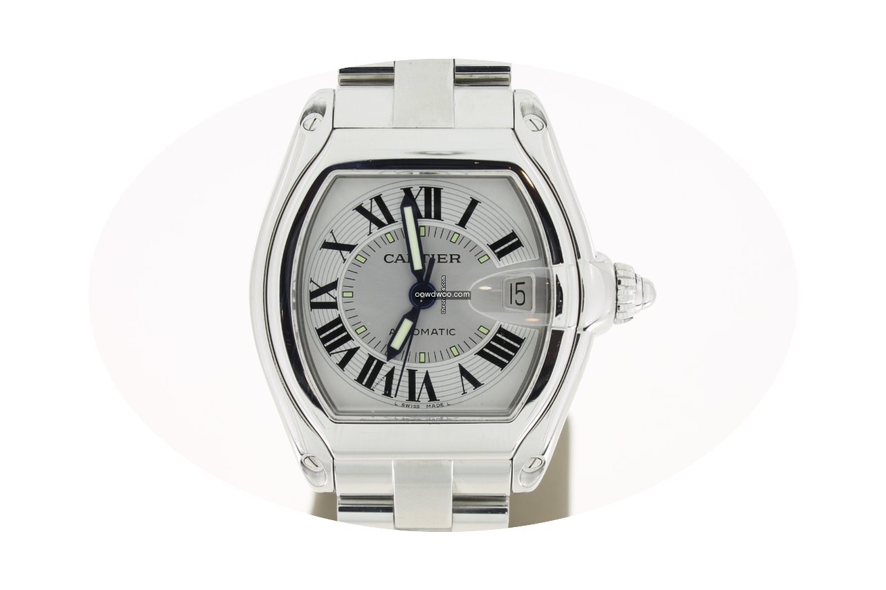 Cartier Roadster Large Steel WhiteRomanD...