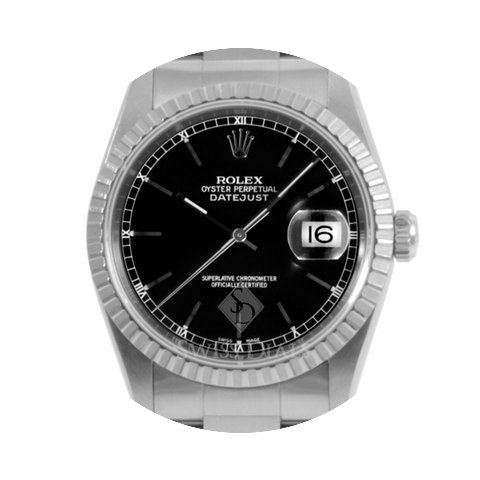 Rolex Datejust Stainless Steel Black Sti...