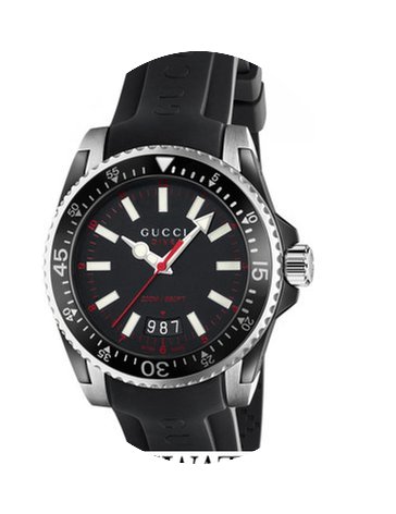 Gucci Dive Back and red Dial caucciù YA...