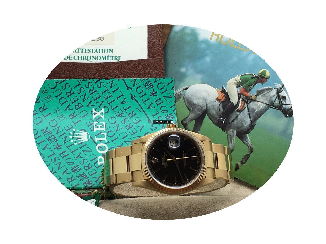 Rolex Date just Black Dial Nos Full Gold...