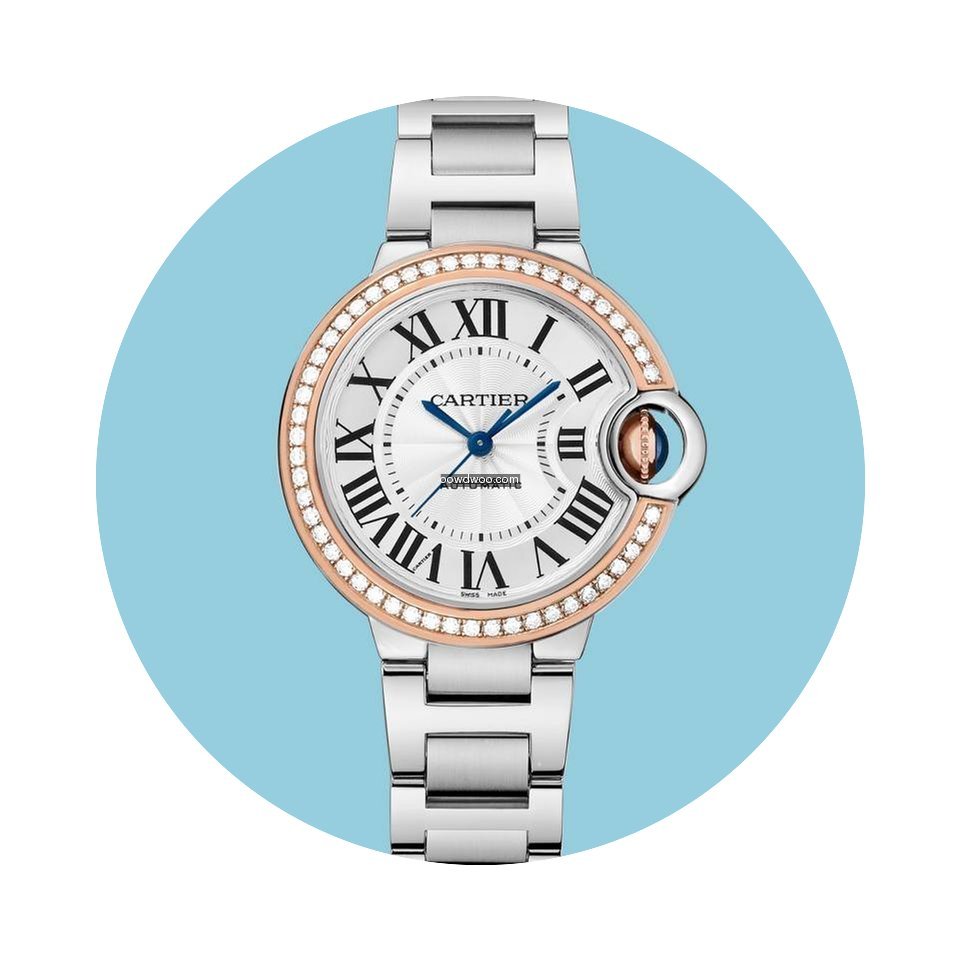 Cartier Ballon Bleu 33 mm Stahl Rotgolde...