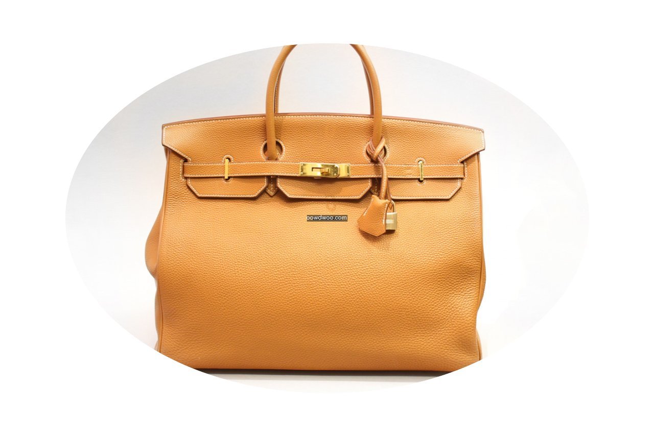 Hermès Birkin Bag (40cm) Togo Braun mit...