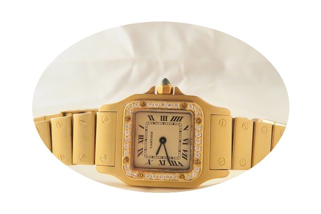 Cartier Santos 18k Yellow Gold Lady Afte...