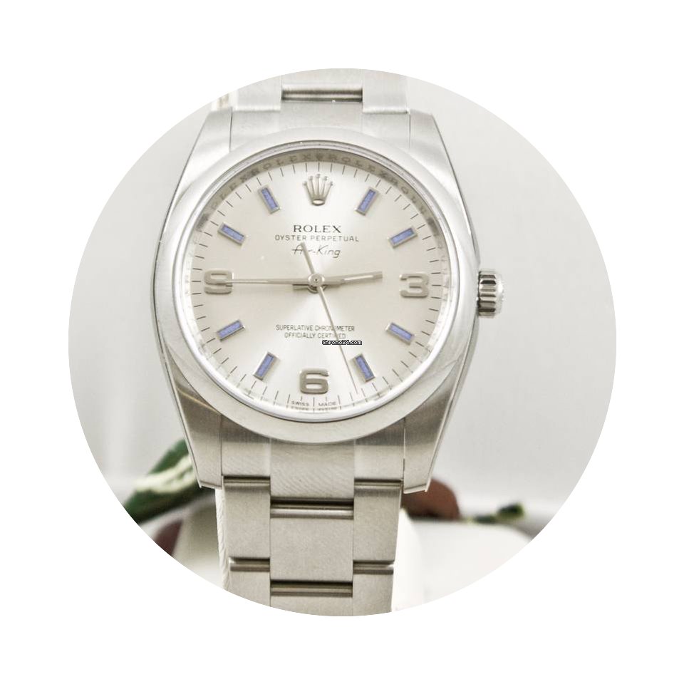 Rolex Air King 114200 Silver Face 34mm W...