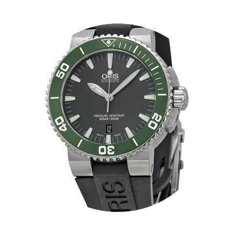Oris Aquis Date Grey Dial Black Rubber M...