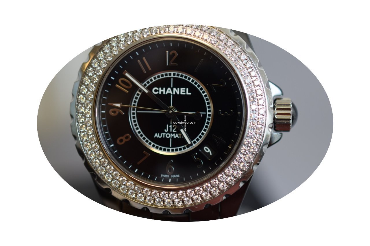 Chanel J12 ORIGINAL DIAMOND BEZEL BLACK ...