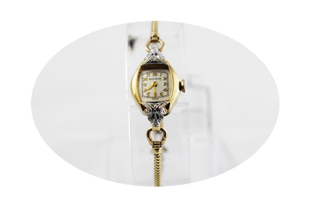 Bulova White/Yellow Gold Ladies watch Wi...