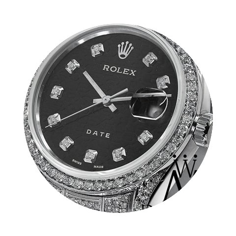 Rolex Stainless Steel Diamond Rolex Date...
