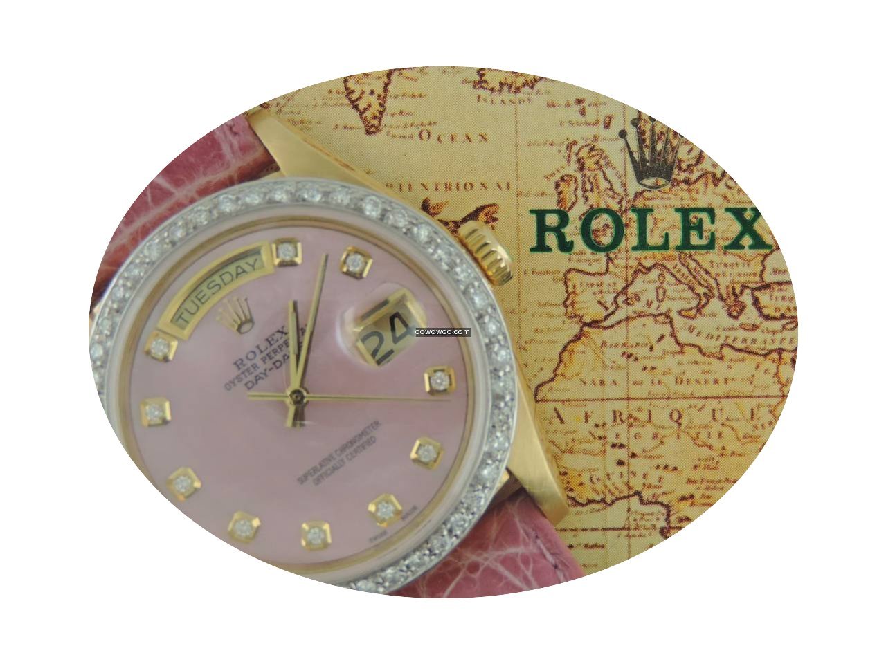 Rolex 18038 Custom Pink MOP Dia. Dial Cu...