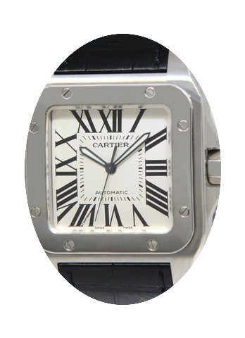 Cartier Santos 100 Stainless Steel Silve...