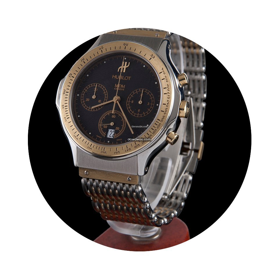Hublot classic steel and gold chrono qua...