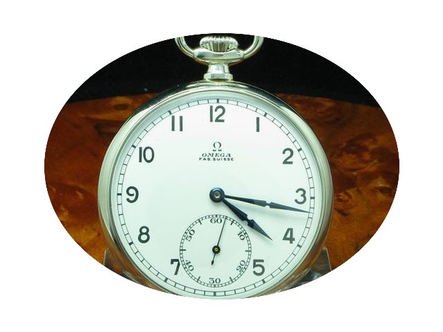 Omega Edelstahl Open Face Taschenuhr Von...