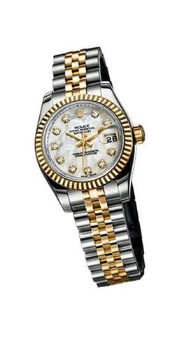 Rolex 179173/72133 white lac with 10 dia...