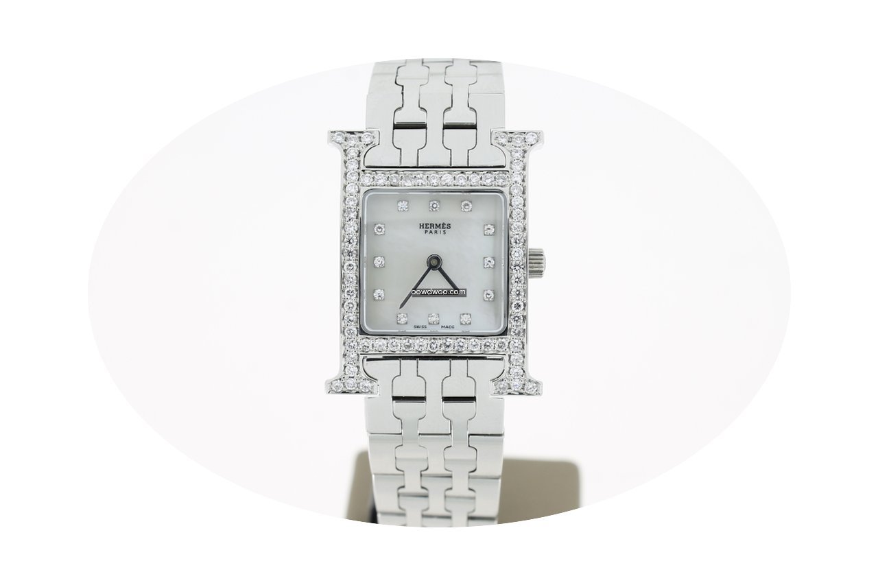 Hermès 'H' Hour Full Steel DiamondSetti...