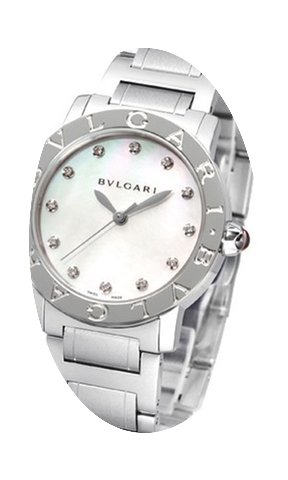 Bulgari Stahl 33mm Perlmutt...