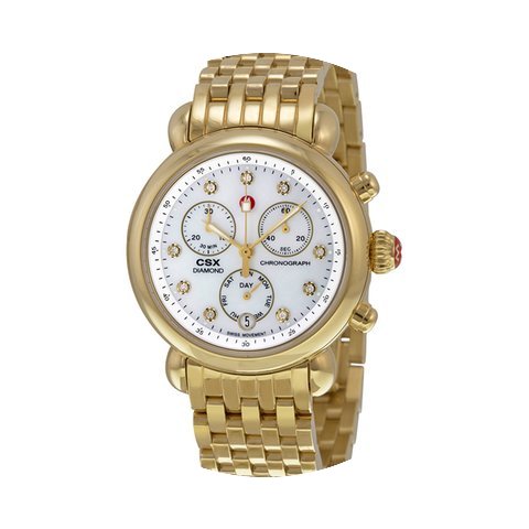 Michele CSX-36 Chronograph Diamond Gold-...