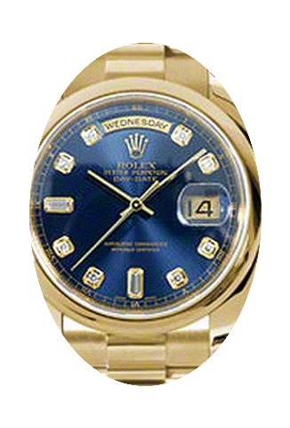 Rolex Day-Date 36 118208-BLUDDP Blue Dia...