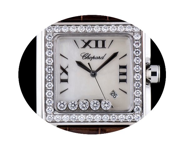 Chopard S/S MOP Dial Diamond Bezel Happy...