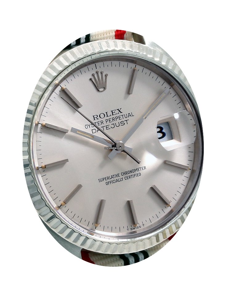 Rolex Steel 36mm Datejust Silver Beige B...