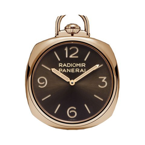 Panerai Brown Dial 18kt Rose Gold Pocket...