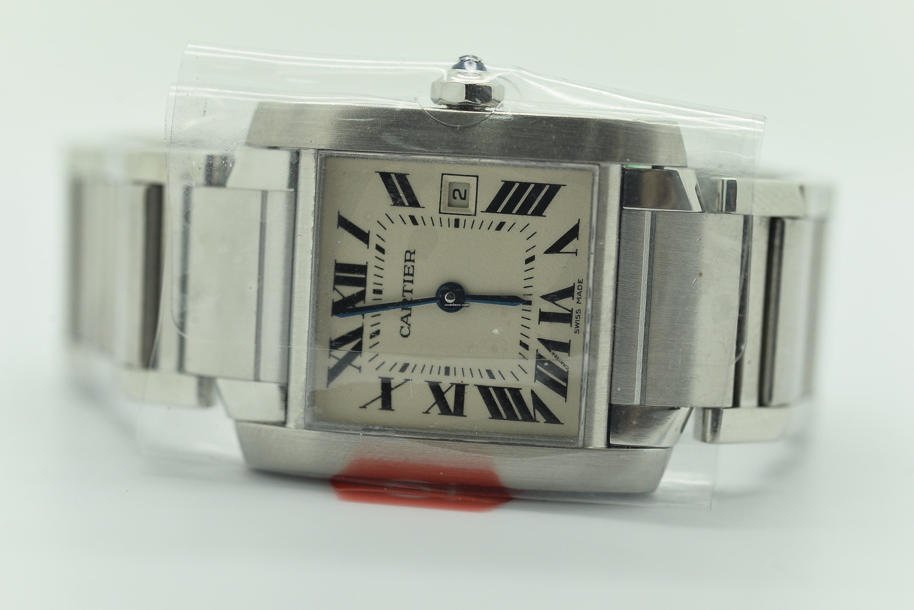 CARTIER TANK FRANCAISE MIDSIZE 2465 WHIT...