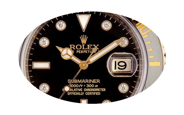 Rolex SUBMARINER Black Diamond Dial Stee...