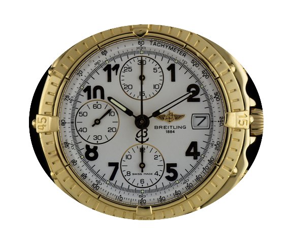 Breitling 18k Yellow Gold White Dial Chr...