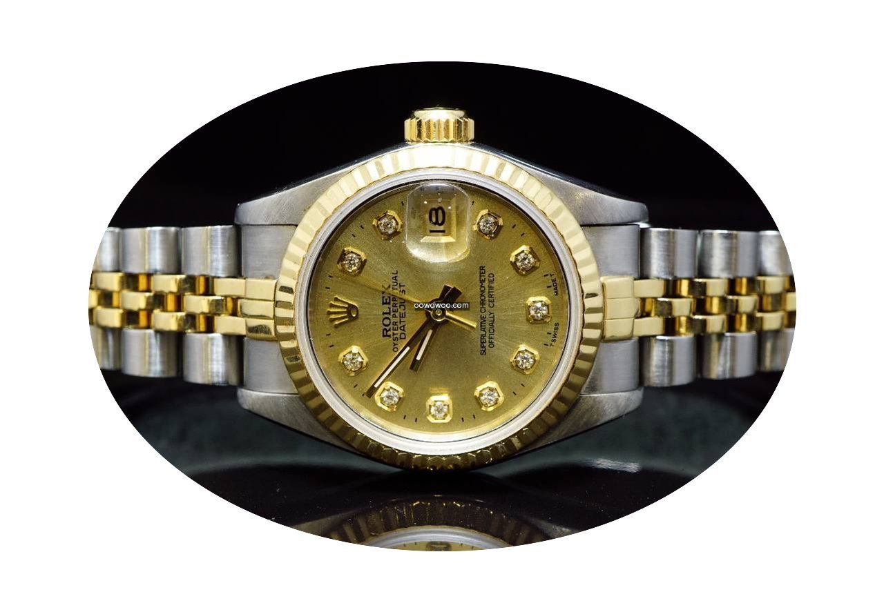 Rolex 26mm Datejust, Original Diamond Do...