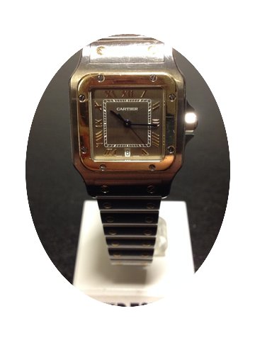 Cartier Santos Galbee steel gold quarts...